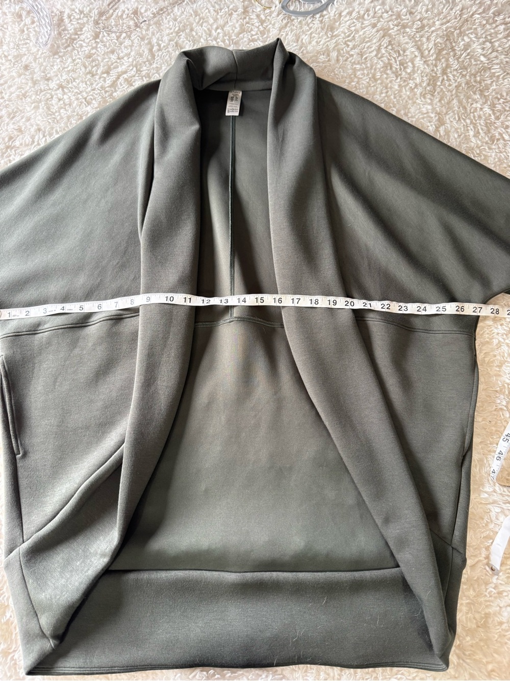 SPANX Womens Air Essentials Cocoon Cardigan Wrap Pockets Green Dark Palm Sz M/L - Picture 5 of 11